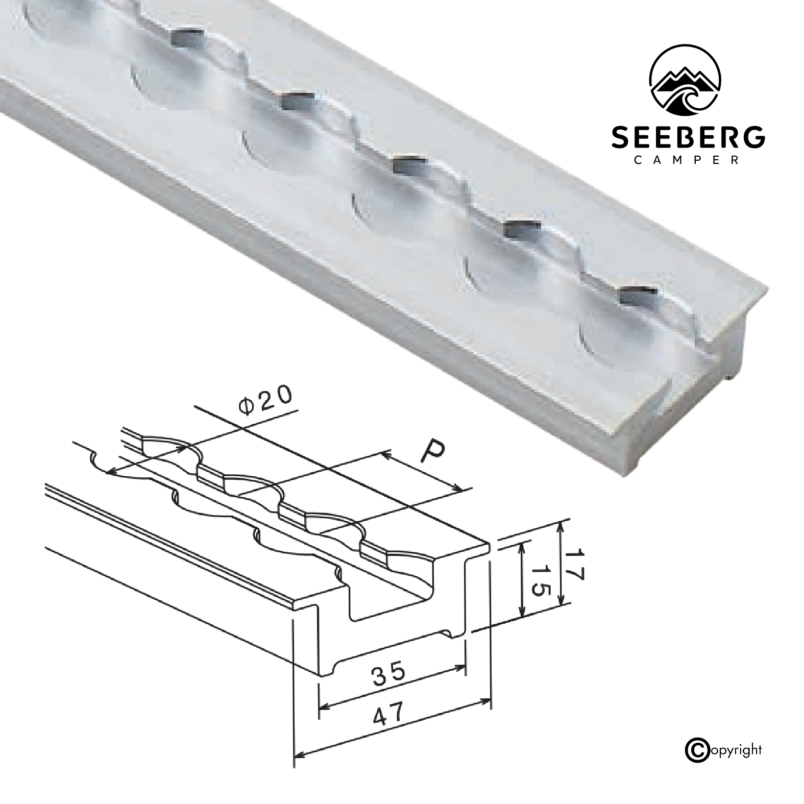 Airline-Schiene HD, Bodenschiene (Heavy-duty / Schwerlast)