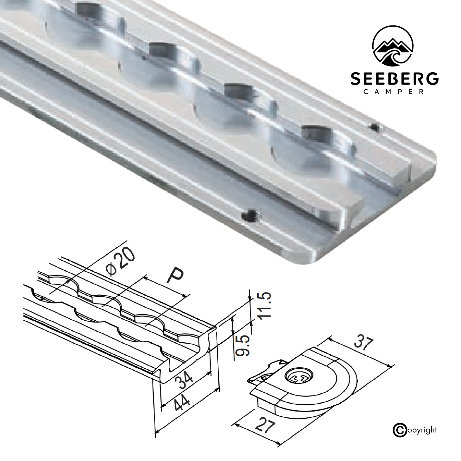 Airline-Schienen Light, 10 mm Boden