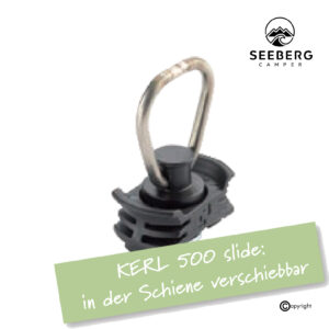 KERL 500 slide Zurrpunkte für Airline-Schienen Unverlierbar/Diebstahlsicher Stahl verzinkt, Kunststoff