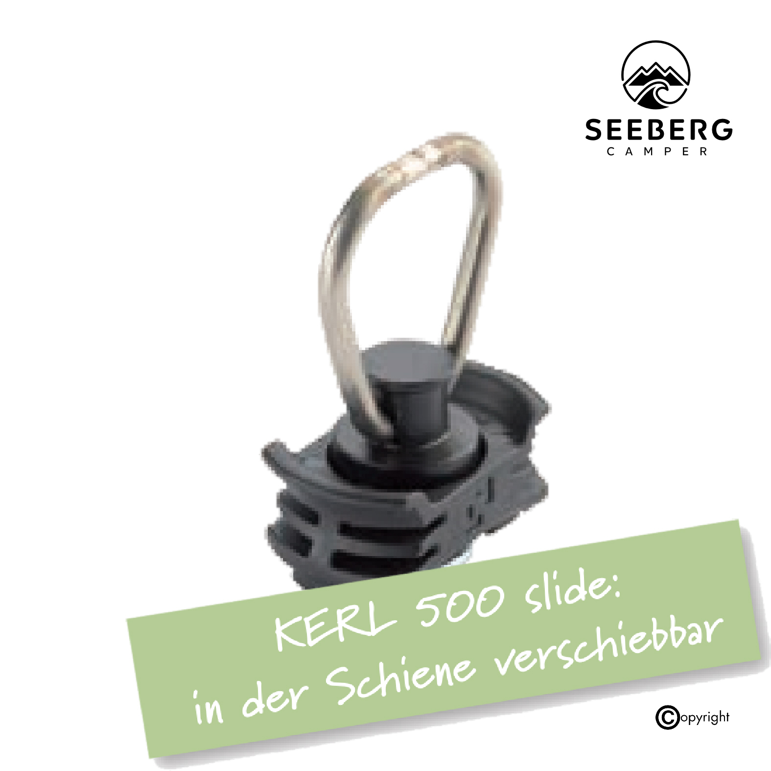 KERL 500 slide Zurrpunkte für Airline-Schienen Unverlierbar/Diebstahlsicher Stahl verzinkt, Kunststoff