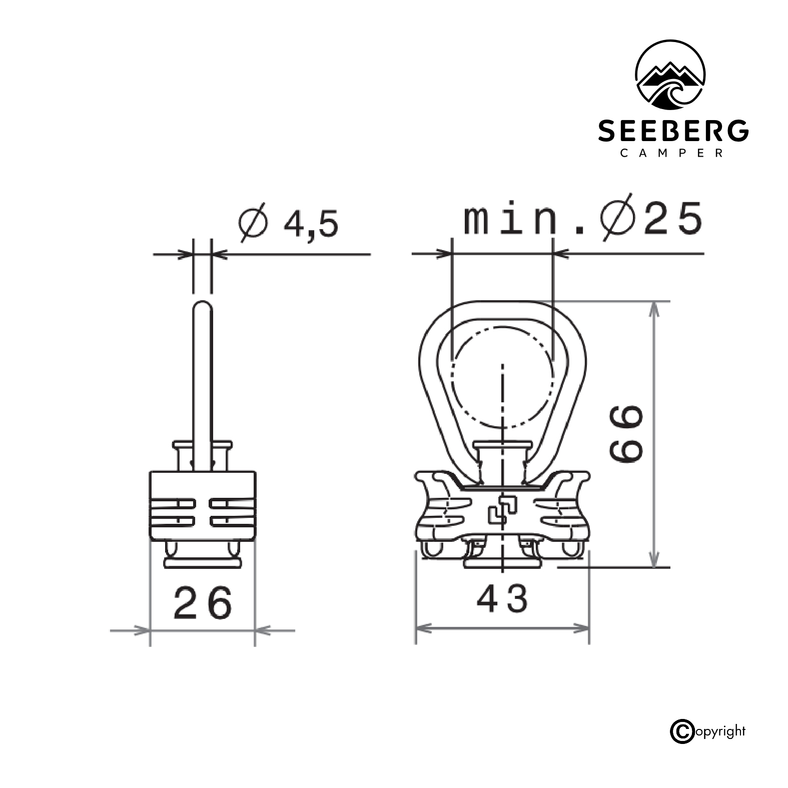 KERL 500 slide Zurrpunkte für Airline-Schienen Unverlierbar/Diebstahlsicher Stahl verzinkt, Kunststoff – Bild 2